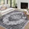 Faux Wool Vintage Printed Area Rug with Non Slip Backing Machine Washable Stain Resistant  Soft  Accent Carpet for Indoor Places - 3 of 4
