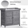 Sapphtopaz 39" Outdoor Potting Bench Table with Storage, Rustic Garden Potting Tables, Potting Benches for Outside with 2-Tier Shelves & Side Hook - 3 of 4