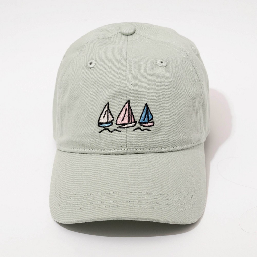 Sail Boats Hat - Frasier Sterling Mint: Adjustable Cotton Baseball Cap, One Size