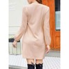 Clearlove Women's Casual Knit Dress Long Sleeve Tie Waist Sweater Dresses - 3 of 4