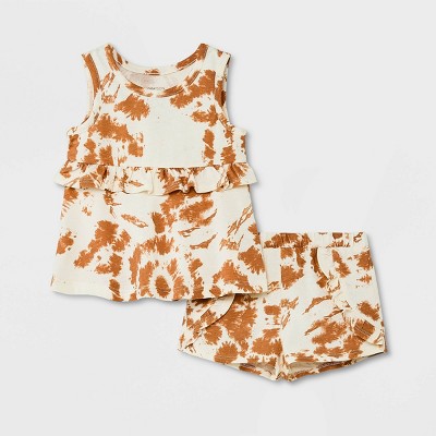 Image of Grayson Mini Baby Girls' 2pc Tie-Dye Jersey Top & Bottom Set - 0-3M