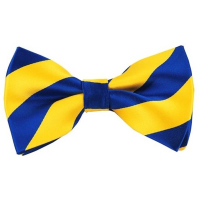 Men's 2.75 W And 4.75 L Inch With Pre-Tied College Stripe Bowtie