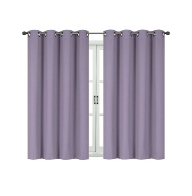 Kate Aurora 100% Hotel Thermal Blackout Lavender Grommet Top Curtain Panels