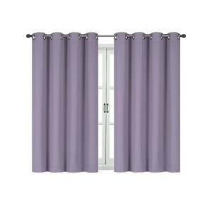 Kate Aurora 100% Hotel Thermal Blackout Lavender Grommet Top Curtain Panels - 1 of 1