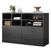 Garvee 4-Drawer & 6-Shelf Wooden Dresser - Bedroom Storage Cabinet w/Open Shelving | TV Stand for Apartments, Living Room, Entryway - 4 of 4