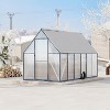 6x11 FT Aluminum Polycarbonate Greenhouse, Heavy-Duty Outdoor Walk-in Greenhouse with Roof Vent and Quick Setup Design - 2 of 4