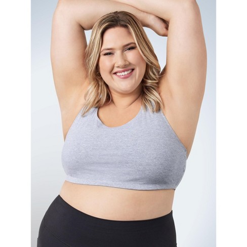 Leading Lady The Serena - Wirefree Sport Full Figure Bra In Heather Grey,  Size: 50dd/f/g : Target