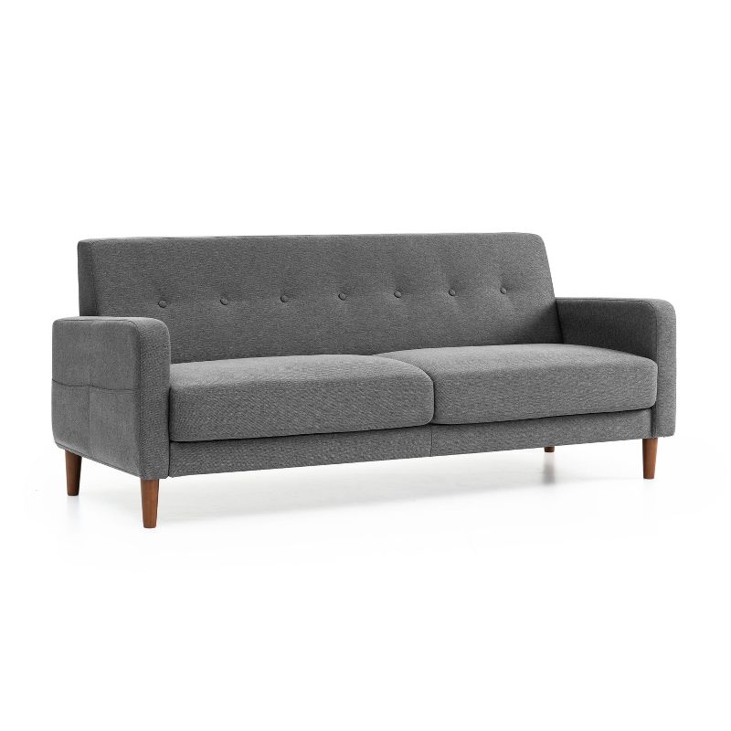 Adair Mid-Century Modern Sofa Couch with Armrest Pockets Tufted Linen Fabric - Mellow, 1 of 11