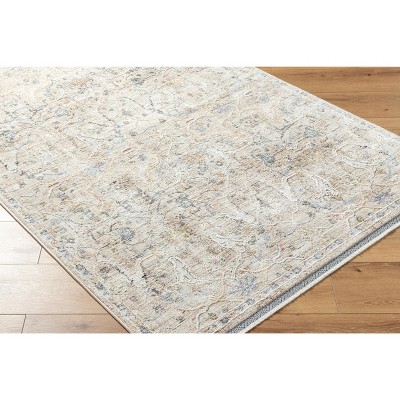 Nichola Camel and Cream Synthetic Fur Stain-Resistant Rug