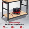 GOTGELIF 2000Lbs 60" Adjustable Heavy-Duty Workbench with Power Strip, Lockable Wheels & Storage Shelves - 3 of 4