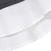 Women's Short Sleeve V-Neck Contrast Collared Shirts Patchwork Work Blouse Tunics Tops - 4 of 4