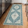 Traditional Washable Area Rug - Vintage Medallion Print Carpet with Non-Slip Rubber Backing,  Dining Room, Bedroom Living Room - 2 of 4