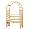 Outsunny Wood Garden Arch with Bench Pergola Trellis for Vines/Climbing Plants, Perfect for the Backyard & Outdoor Space - 4 of 4