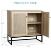 Sideboard Buffet Cabinet with Storage, Boho Rattan Storage Cabinet, Entryway Accent Table Kitchen Cupboard - 2 of 4