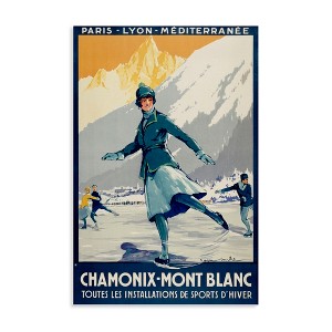Stupell Industries Vintage Ice Skating Advertisement Canvas Wall Art - 1 of 4