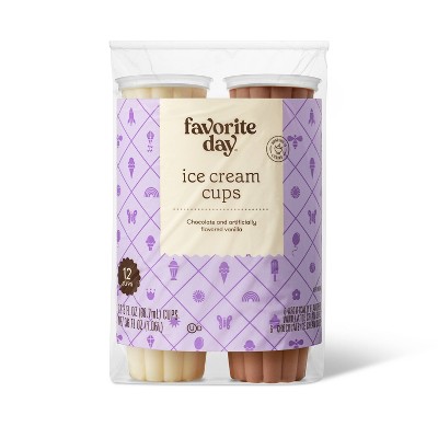 Chocolate & Vanilla Ice Cream Cups - 36oz/12ct - Favorite Day™ : Target