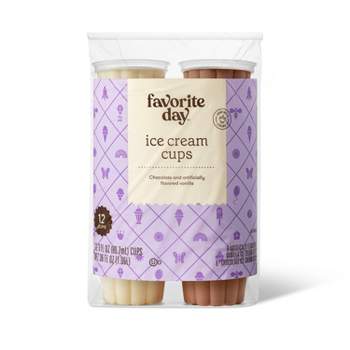 Chocolate & Vanilla Ice Cream Cups - 36oz/12ct - Favorite Day™