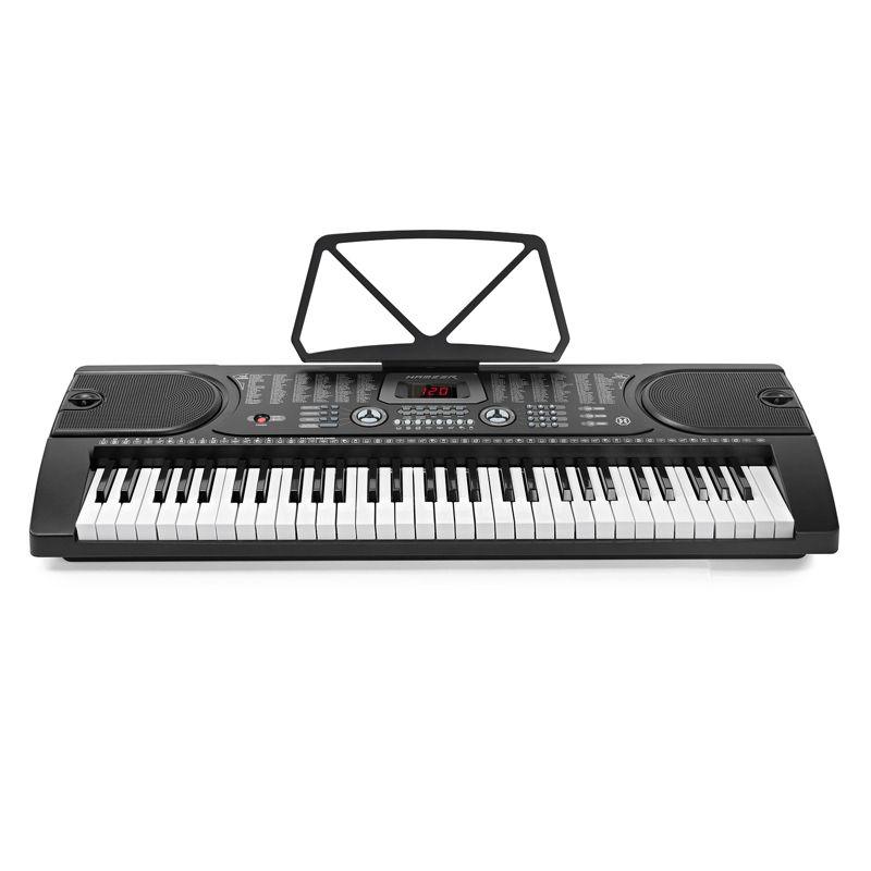 Hamzer 61-Key Electronic Piano Keyboard with Stand, Microphone, and Keynote Stickers, 2 of 8