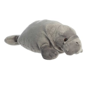 Aurora Large Manny Manatee Grand Flopsie Adorable Stuffed Animal Gray 16" - 1 of 4