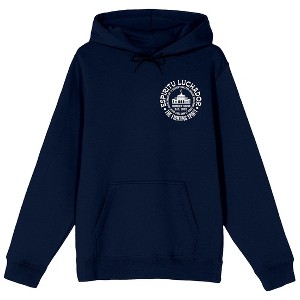 Modelo Espiritu Luchador Logo Men’s Navy Blue Graphic Hoodie - 1 of 4