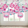 Big Dot of Happiness Girl 13th Birthday - Official Teenager Birthday Party Hanging Decor - Party Decoration Swirls - Set of 40 - 3 of 4