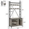 Hall Tree with Bench Coat Rack Freestanding 5 in 1 Industrial Shoe Bench w/3 Storage Cubbies and 8 Hooks Entryway Coat Rack w/Shoe Storage - 3 of 4