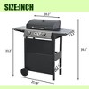 BAOURE 3-Burner Propane Gas Grill, 26,000 BTU Stainless Steel Barbecue Grill with Electronic Ignition & Precision Temperature Control - 3 of 4