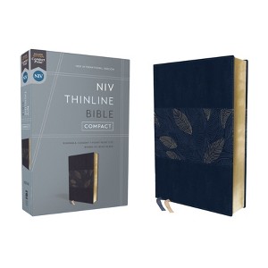 Niv, Thinline Bible, Compact, Leathersoft, Blue Floral, Red Letter, Comfort Print - by  Zondervan (Leather Bound) - 1 of 1