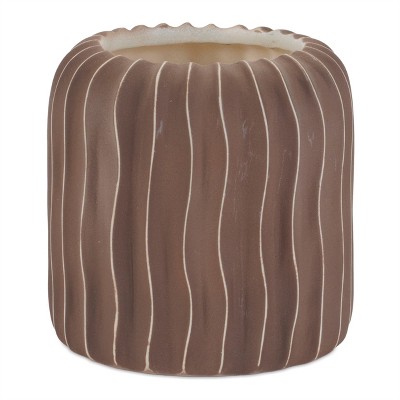 Wavy Ribbed Ceramic Vase (Set of 2)