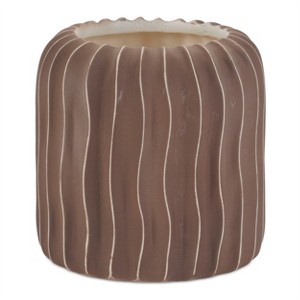 Wavy Ribbed Ceramic Vase (Set of 2) - 1 of 1