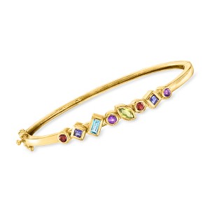 Ross-Simons 0.90 ct. t.w. Multi-Gemstone Bangle Bracelet in 18kt Gold Over Sterling - 1 of 3