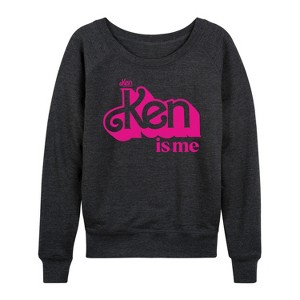 Women's - Barbie - Ken Is Me Lightweight French Terry Wide Neck Long Sleeve Shirt - 1 of 4