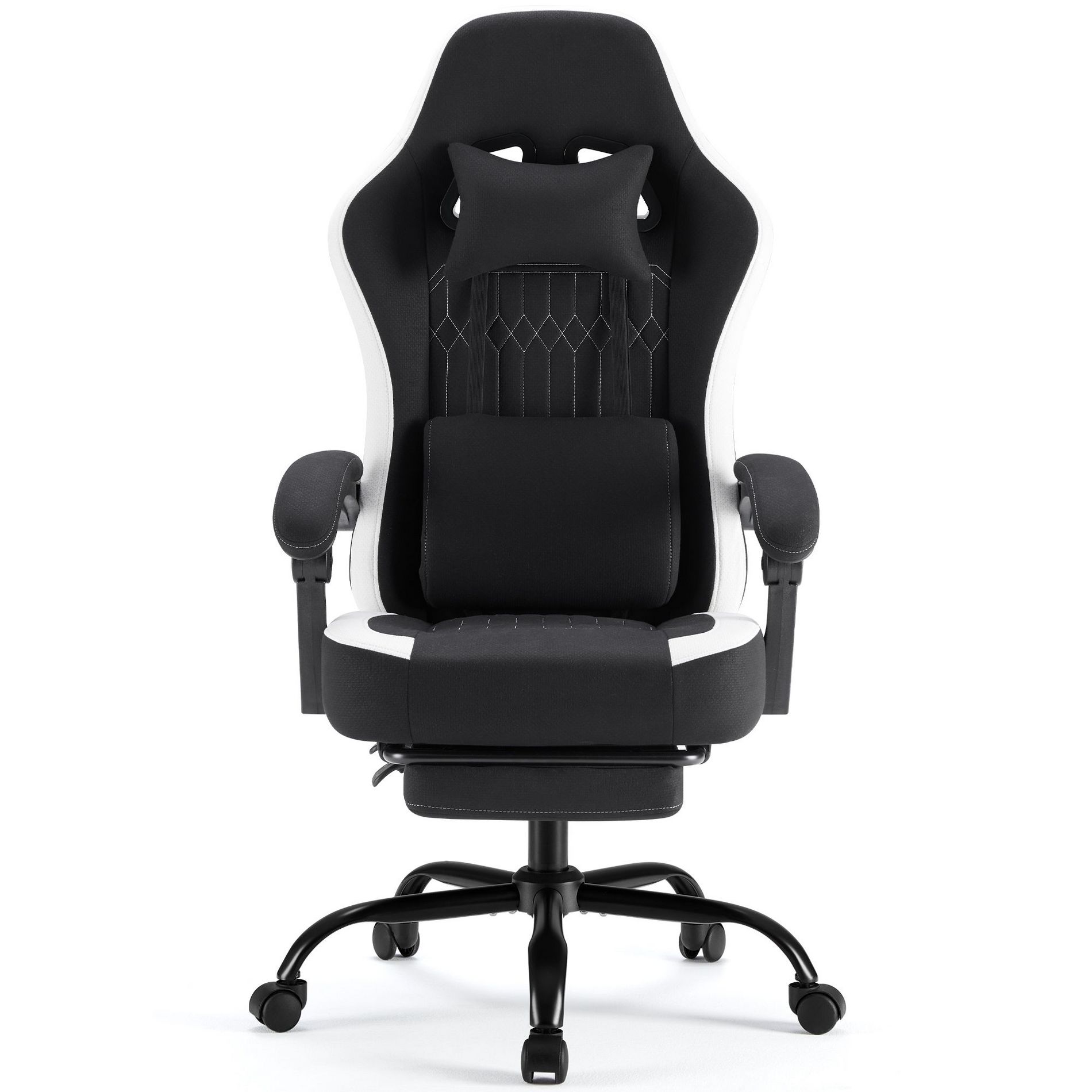 JIONJOY Ergonomic Gaming Chair with Footrest - High Back Lumbar Support, Adjustable Recline& Height, Swivel Computer Desk Chair