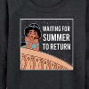 Women's - Disney Princess - Waiting For Summer Lightweight French Terry Wide Neck Long Sleeve Shirt - 2 of 4