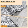 Vintage Floral Washable Area Rug - Non-Slip Thin Indoor Carpet with Distressed Print for Living Room, Bedroom & Dining Room - 3 of 4