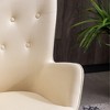 Silky Velvet Contemporary Accent Chair with Tufted Button Back and Solid Wood Legs - 3 of 4