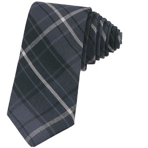 INSPIRE CHIC Plaid Woven Self-tied Striped Skinny Necktie 2.8" for College Graduation Campus 1 Pc - 1 of 4