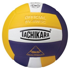 Tachikara GWP Indoor Sensi Tec Composite Competition Volleyball - Gold/White/Purple - 1 of 1