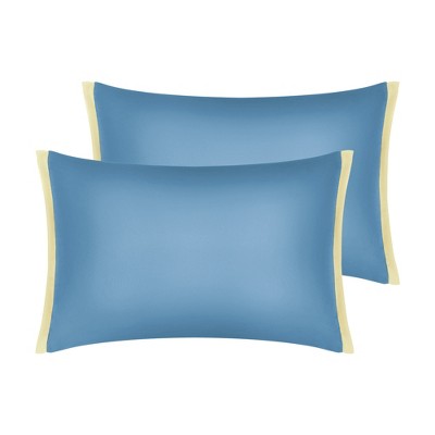 Unique Bargains Envelope Closure Cooling Soft Satin Polyester Pillowcases Queen 20"x30" 2 Pcs