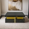 Modern White Square Storage Coffee Table with 4 Drawers  - Leovsnove - 2 of 4