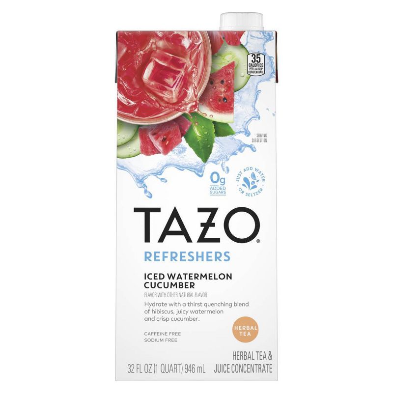 Tazo Refreshers Iced Watermelon Cucumber Iced Tea Concentrate - 32 fl oz, 1 of 9