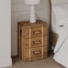 JIONJOY Retro Distressed Wood Nightstand - Fully Assembled 3-Drawer Side Table for Bedroom & Living Room - 3 of 4