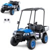 Costway 24V 7AH Kids Golf Cart 4WD 2 Seater Ride on Car with Sun Shade & Dump Bed Navy - 2 of 4