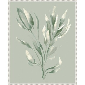 23"x28" Tonal Green Ferns II by Elizabeth Medley Framed Canvas Wall Art Print White - Amanti Art - 1 of 4
