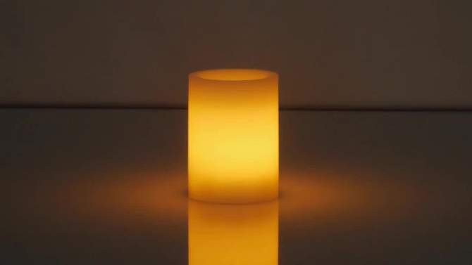 4&#34; x 3&#34; LED Flameless Black Wick Candle White - Threshold&#8482;, 2 of 6, play video