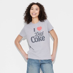 Women's I Heart Diet Coke Short Sleeve Graphic T-Shirt - Heather Gray - 1 of 3