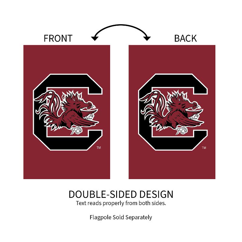 Evergreen NCAA University of South Carolina Applique House Flag 28 x 44 Inches Outdoor Decor for Homes and Gardens, 3 of 7