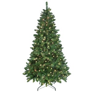 Gulches Smart App-Controlled Christmas Tree - 7ft Green, 400 WiFi RGB LEDs, 1063 PVC Tips, 38 Light Functions, Hinged, Metal Stand - 1 of 4