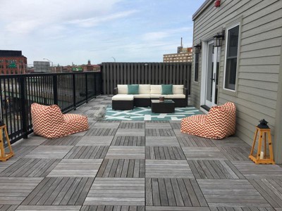 7'X10' Indoor Outdoor Rug Terracotta Orange Geometric Porch Deck