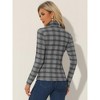 Allegra K Women's Turtleneck Long Sleeve Stretch Slim Plaid Casual Blouse - image 4 of 4